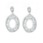 Irregular Oval Zirconia Perforated Earrings With Baguettes 53.720€ #5006299104539